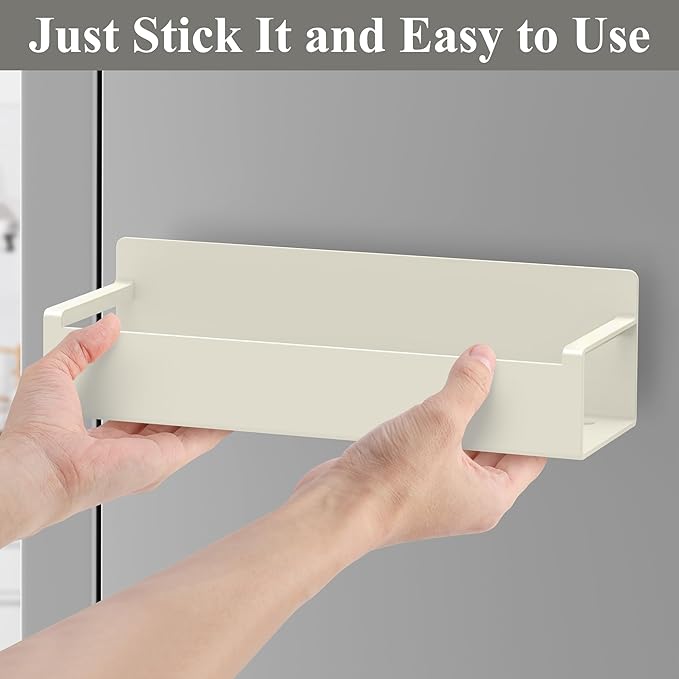 Magnetic Water Bottle Holder for Refrigerator, Cup Holder Organizer for Stanley and Tumbler for Kitchen, 4 Pack, Cream White