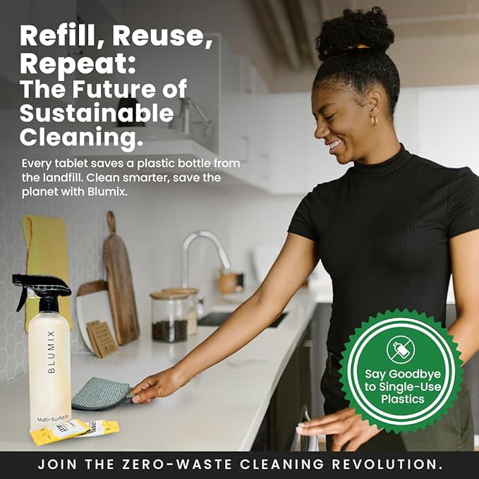 Multi-Surface Cleaner Refill Tablets – 6 Count | Eucalyptus Scent | Eco-Friendly, Biodegradable, Plastic-Free Cleaning Refills for Spray Bottles – All-Purpose Household Use (Eucalyptus)