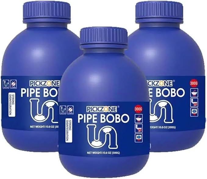 Sink and Drain Cleaner Powder - Drain Clog Remover, Pipe Bobo D-rain Cleaner for Kitchen Bathroom Tubs and Showers, Powerful Unclogging Improve Water Flow (3 Bottle, Fl Oz, 40.2)