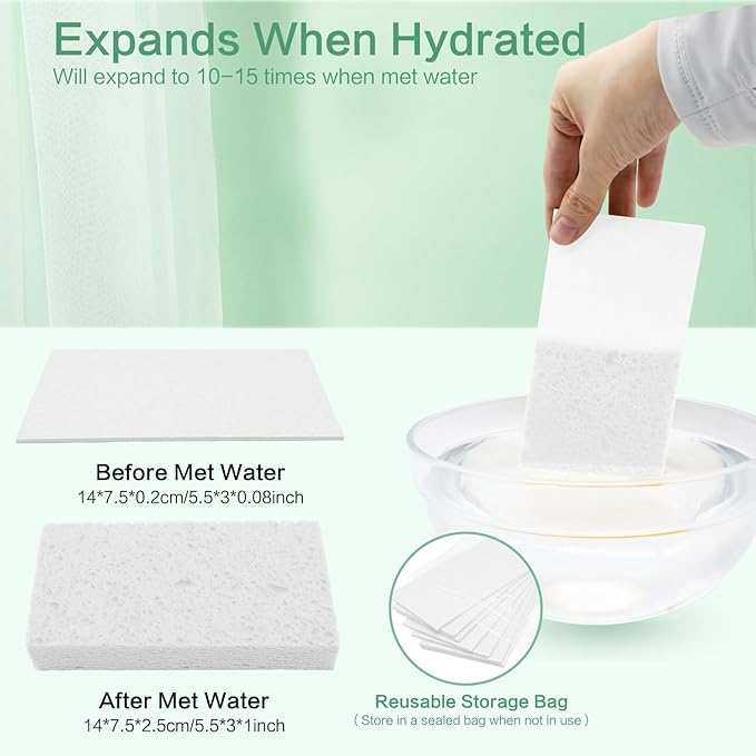 Large Cellulose Sponges, Kitchen Sponge for Dish, Thick Heavy Duty Scrub Pads, Non-Scratch Scrubber for Household/Cookware/Bathroom/Office/Boat 5.5" x 3" x 1" (7 Pack) White