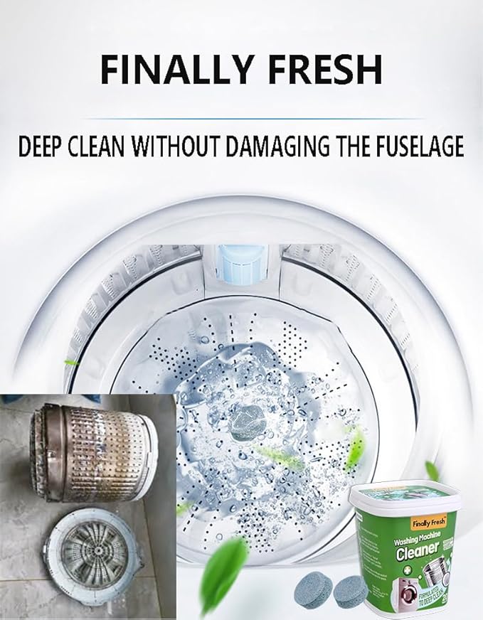Finally Fresh Washing Machine Cleaner for Front Loaders & Top loaders, 20 Packs Washer Cleaner, Suitable for All Washing Machine