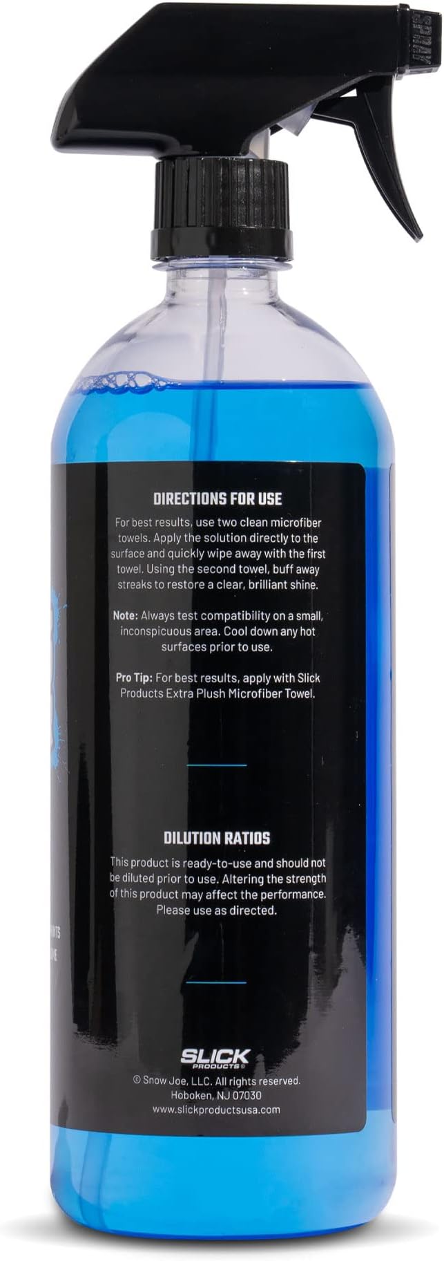 Slick Products Streak-Free Glass Cleaner – Ammonia-Free Window, Mirror, Chrome & Tint Cleaner – Removes Dirt, Smudges & Fingerprints – Ready-to-Use – 32 oz.