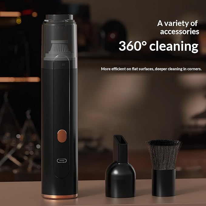 Mini Vacuum Cleaner Cordless Handheld, Portable Desk Vacuum for Coffee Grounds and Keyboard Dust, Rechargeable Small Car Vacuum, 42000 RPM Motor