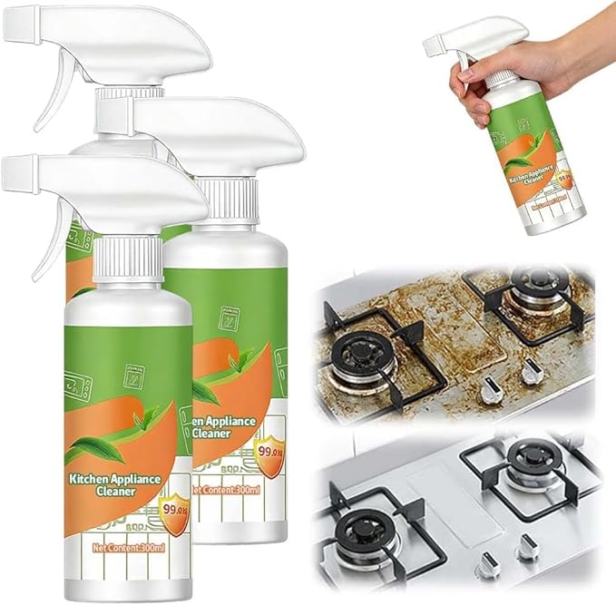 Electrolyzed Ion Kitchen Cleaner Spray,10.14oz Fly Cleanse Natural Formula to Household Appliances,Kitchen Appliance Cleaner,For Hold,Oven,Stove,Range Hood (3pcs)