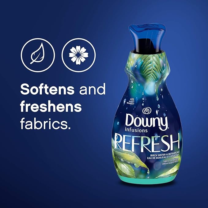 Downy Infusions Laundry Fabric Softener Liquid, Refresh, Birch Water & Botanicals, 56 Fl Oz