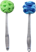Soft Touch Kitchen Glassware Multi-Purpose Sponge Puff Dish Brush 11.5" with Clear and Comfortable Ergonomic Handle (2)