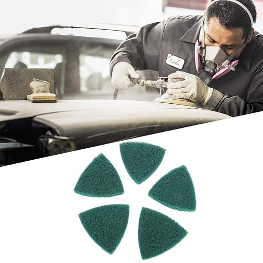 YWBL-WH Triangle Polishing Pads, 240 Grit, Self Adhesive, Nylon, 3.5x3.5x3.5 Inch, 5 Pack