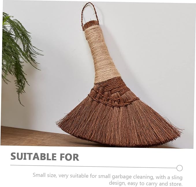 Palm Broom Soft Bristles Small Handheld Dust Brush for Bed Sofa Cleaning Portable Desktop Broom with Sling for Easy Storage Household Dust Removal