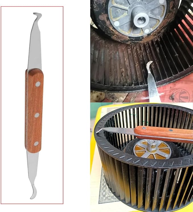 Range Hood Fan Grill Scraper Heavy Duty Multi-Purpose Griddle Scraper with Curved Tip Double Ended Cleaning Tool for Under-Cabinet Range Hood Kitchen Hood Vent Portable Barbecue Grill