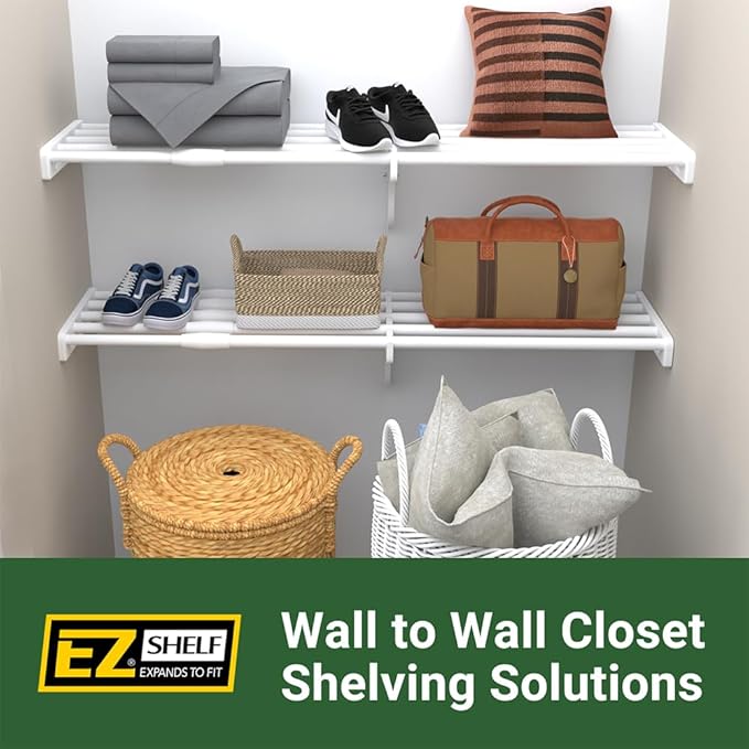 DIY Expandable Closet Shelf (NO Hanging Rod) Easy to Install to 2 Sidewalls