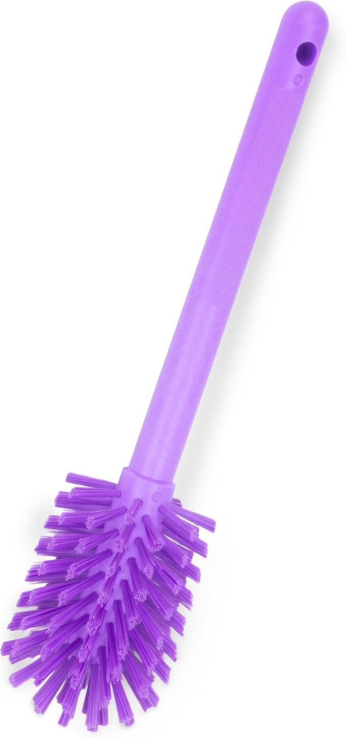 SPARTA Large Water Bottle Brush Ideal for Wide-Mouth Jars, Bottles and Tumblers, Dishwashing Tool with Handle for Home and Commercial Kitchens, Plastic, 12 Inches, Purple, (Pack of 6)