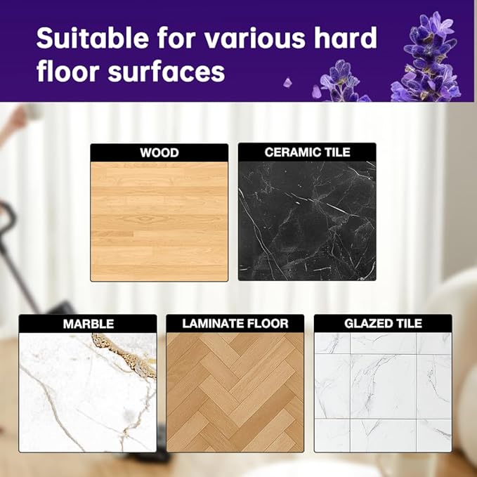 PUREFUSION Floor Cleaning Solution Compatible With Tineco, Deep Cleans for Multiple Hard Floors, Suitable with Tineco iFLOOR FLOOR ONE S3 S5 S6 S7 Series Wet Dry Vacuum, Lavender Scent 2L/67.6 Fl Oz