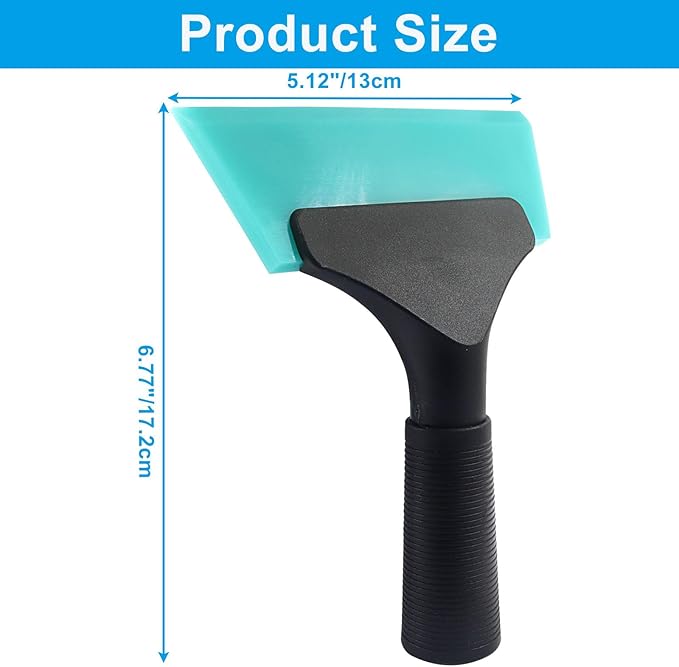 Small Squeegee 5 inch Rubber Window Tint Windshield Scraper, Non-Slip Handle Glass Cleaner for Car Glass Mirror Shower Door/Bathroom Cleaning(Light Blue, 1 Pack)