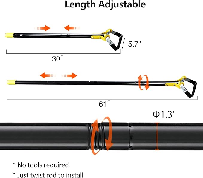 DonSail Hoe Garden Tool -Scuffle Garden Hoes for Weeding Gardening Long Handle Heavy Duty - Adjustable Weeding Loop Stirrup Hoe 30-61 Inch Black