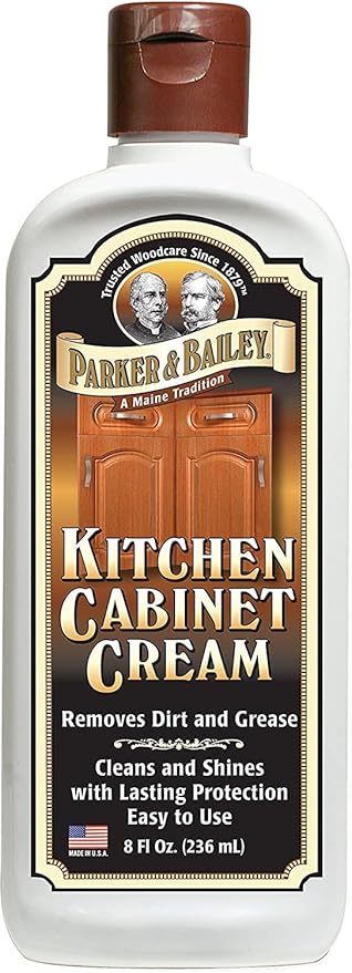 Parker & Bailey Kitchen Cabinet Cream - Multisurface Wood Cleaner And Polish Furniture Quick Shine Restorer Protector Surface, House Cleaning Supplies Home Improvement 8oz