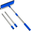 2 in 1 Window Squeegee,Car Window Cleaner Tool with 55" Long Stainless Steel Handle,Sponge Car Squeegee for Home,Gas Station,Glass,Shower,Outdoor High Window Cleaning