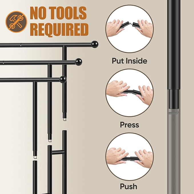 Freestanding Towel Rack for Bathroom, 3-Tier Durable Black Metal Stand with Wheels and Basket, Towel Drying Rack, Multi-Use Blanket Rack for Indoor/Outdoor Bathroom