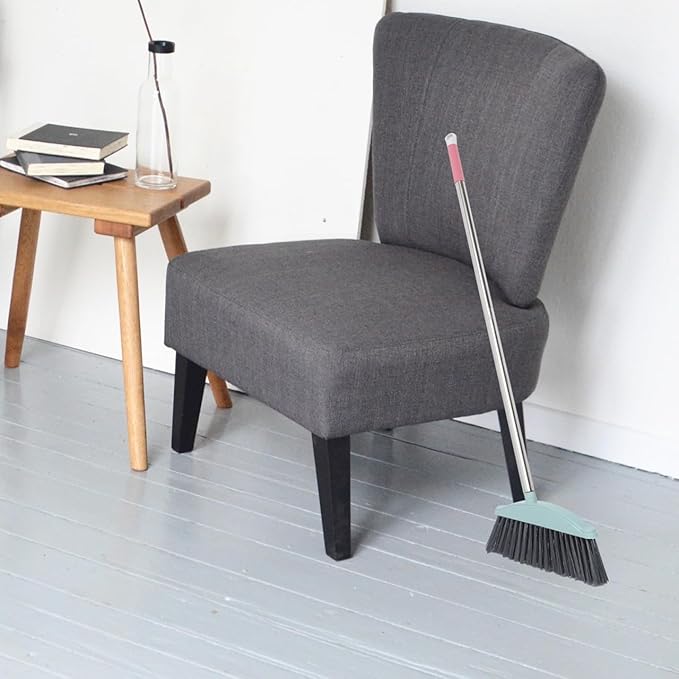 Stainless Steel Push Broom Handle Stick Replacement with Random Color Plastic Grip Sweeping Mop Handle for Easy Assembly and Household Cleaning Random Color