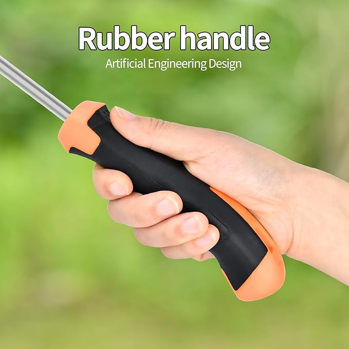 2026 Weed Puller Tool, 3 Pack New Garden Stainless Steel Weeder Tool Hand Weeder Tool,Multi-Purpose Weed Remover Tool Weeding Tools for Gardening(Rubber Handle)