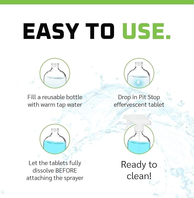 WASH&WHIPS Window/Glass Cleaner Refill Tablets - 75ct (Makes 75 Gal) - Streak-Free, Cleans Glasses, Windows, Windshields - Car, Office, Home & Kitchen