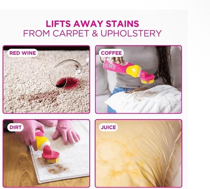 (Pack of 1) Carpet & Upholstery Cleaner, 16.9 fl oz, Dual-Action Stain Remover with Brush and Sponge.