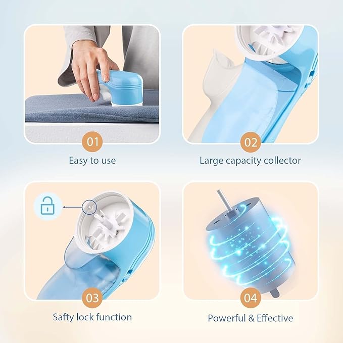 Fabric Shaver, Electric Lint Remover, Lint Shaver with 3 Replaceable Blades USB Rechargeable, Sweater Shaver, Clothes Shaver, Pilling Remover, Fabric Shaver Fuzz Remover for Clothes Furniture