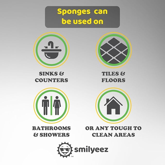 Smilyeez Smile Head for Scotch Brite Dishwand with Yellow Scrub Moji Sponges