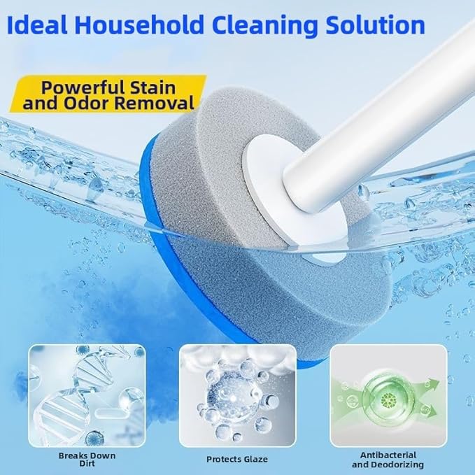 30 Ct Toilet Bowl Wand Refills - Disposable Scrub Pads 5X Cleaning Power Disinfecting Replacement Heads Compatible with Most Toilet Wand Systems Multi-Surface Bathroom Cleaner for Toilet Sink Bathtub