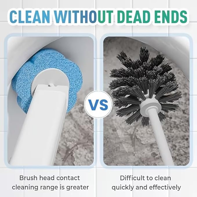 Disposable Toilet Brush Cleaning System with 24pcs Refill Pad Replacement Heads, Toilet Cleaning Stick, Wall-Mounted Toilet Wand Kit for Bathroom Maintenance, Toilet Brush with Holder