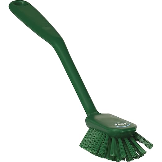 Vikan 42372 Brush,Dish,Scraping Edge,Medium,11",PP/PBT,Green