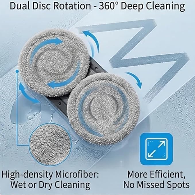 RAINPOT SAKER Automatic Smart Window Cleaning Robot - 90W Dual Spinning Pads with AI Smart Path & Smart Spray, Remote Control & 20-Min Backup Power for Glass, Mirrors & Smooth Tile