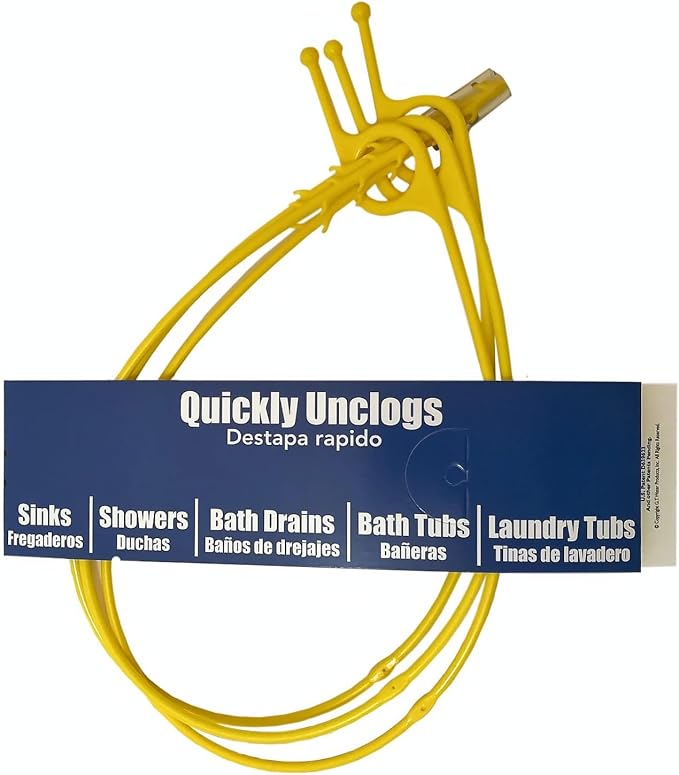 Drain King DKMS 3-Pack Mini Snake Bath Sink & Shower Hair Clog Remover