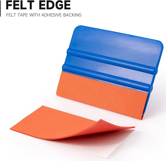 FOSHIO Micro Fiber Felt for Squeegee Edge Wrapping 2 Meters Length - Orange Suede Felt to Cover The Edges of Hard Card Squeegees