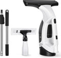 Window Vacuum Squeegee Electric Window Cleaner Window Cleaning Tool with 150ml Dirty Water Tank, Extension Handle for Shower Glass, Window Cleaning Car Windows Tiles Mirrors Glass
