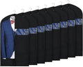 Syeeiex 40" Garment Bags for Hanging Clothes, Set of 8 Suit Bag, Suit Bags for Closet Storage, Garment Covers for Storage Suits, Shirts,T-shirts and Jackets on Closet(Black)