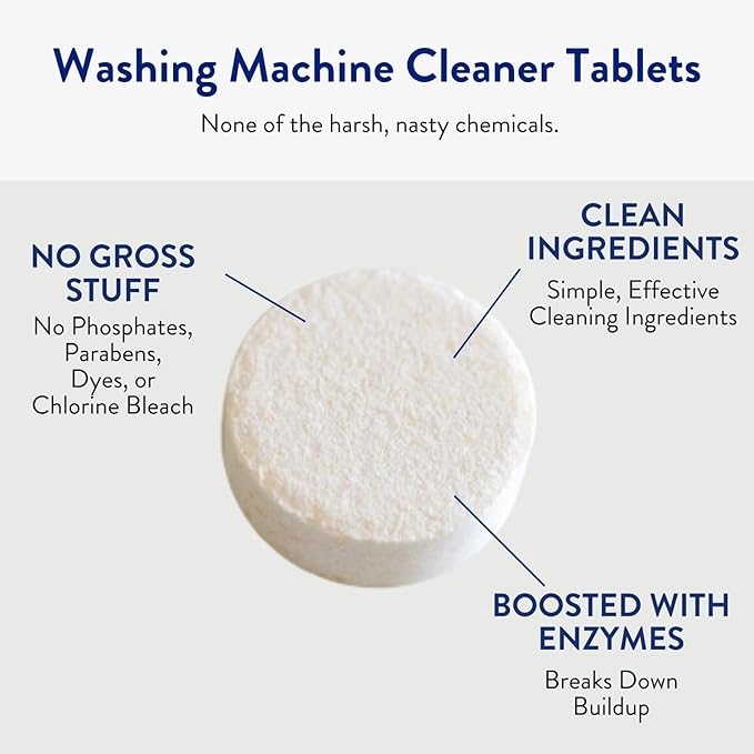 THE CLEAN PEOPLE Washing Machine Cleaner - Washer Machine Cleaner Tablets for Removing Odor, Grime & Scale Buildup - Front Load and Top Load Laundry Machine Cleaner - 20 Count