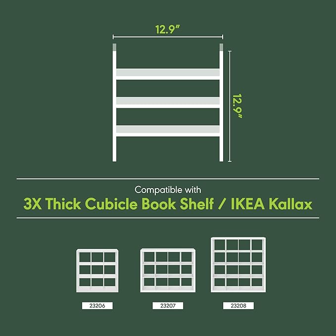 Furinno Cubicle Cube Insert, 3-Shelf Cube Organizer, 3-Tier Shelf Accessory, Fits into Furinno Triple Thick Cubes, IKEA Kallax, for Organizers and Storage, White