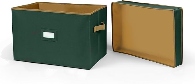 Covermates Keepsakes - Storage Box - Heavy Duty Polyester - Reinforced Handles - ID Window - Indoor Storage - Closet Storage, Green