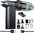 Preciva 2-in-1 Compressed Air Duster, 180,000 RPM High-Speed Turbo Electric Duster & Vacuum with 3-Second Deep Cleaning, Rechargeable Battery, 6 Attachments and LED Light for Keyboard, PC, Car, Home