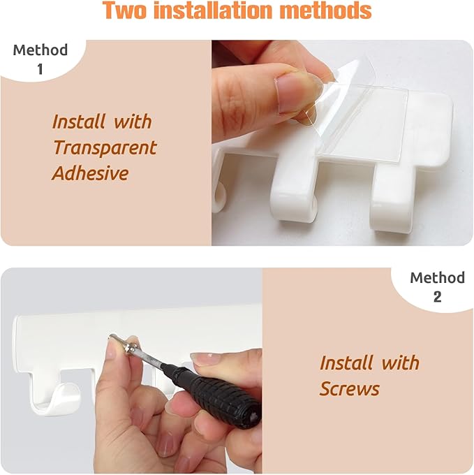 2 Pack Necklace Holder - Hanging Jewelry Organizer, Self-Adhesive, Wall Mount (Clear)