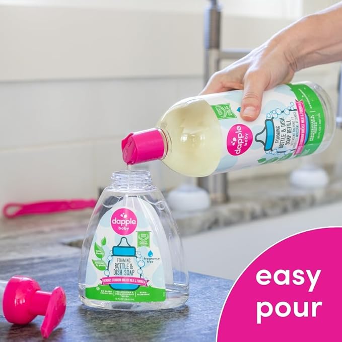 Dapple Baby Foaming Dish Soap, Refill, Unscented, 30oz (2 Units) (Pack of 2)