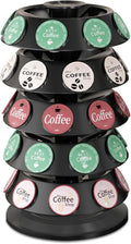 CEHNCEH K Cup Holder: Coffee Pod Carousel Organizer, Compatible with 40 Keurig K-Cup Pods, Spins 360-Degrees - Lazy Susan Platform, Home or Office Kitchen Counter Organize (New Model Black)