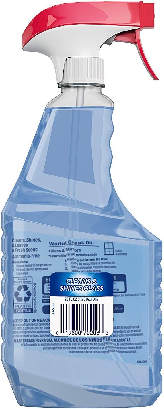 Windex Cleaners, Blue, 26 fl. oz. 2 Count (Crystal RAIN)