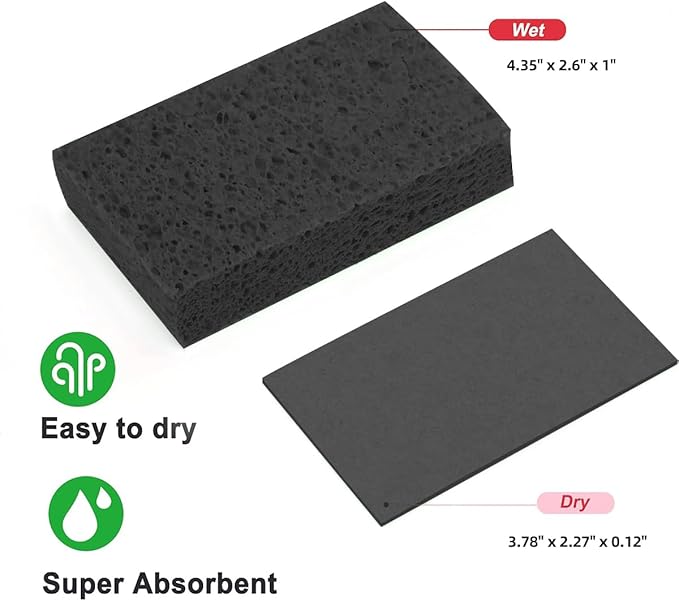 6 - Pack Non-Scratch Scrub Sponges - Sponges for Dishes and Washing Dishes, Cleaning Sponges for Kitchen Home Office, Magical 3D DIY Art and Craft Suppliers（Black&White）