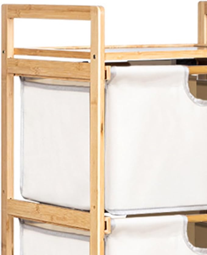 Yosoo 3 Tier Laundry Hamper Organizer with Towel Cabinet Handles, Large Capacity Box Shelf, Compact Design for Bathroom Bedroom Living Room, Ideal Storage Organizer (White)