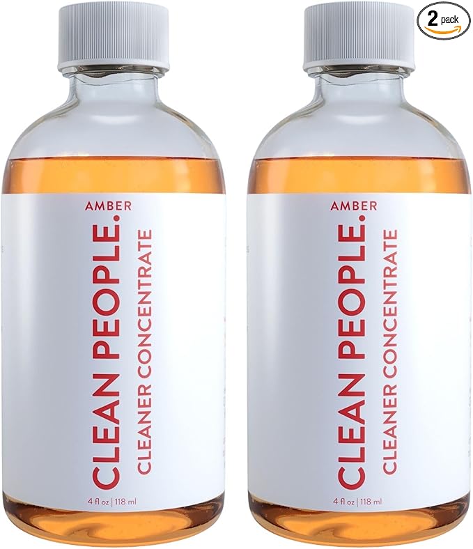 THE CLEAN PEOPLE Cleaner Concentrate - All-Purpose Cleaner for Multi-Purpose Cleaning, Bathrooms, Floors, Concentrated, Recyclable Packaging (Amber Scent) 4oz (2 Pack)