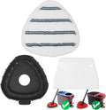 Flat Mop Head Replacements, Microfiber Mopping Pads Refills, 1-Pack Spin Mop Pads + 1 Plastic Pad &1 Scrape for Floor, Wall & Ceiling Cleaning - Fits EasyWring & RinseClean Systems