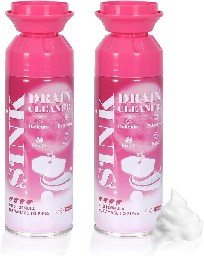 Foaming Drain Cleaner, Sink Cleaner and Deodorizer, Drain Clog Remover for Kitchen Sinks,Bathroom Drains, Washbasin
