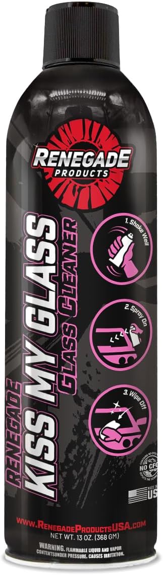 Renegade Products Kiss My Glass Premium Glass Cleaner 13 Oz Aerosol Spray
