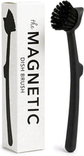 Earth & Mango Magnetic Dish Brush & Scraper, Snaps to Sink, Non-Scratch, Dishwasher Safe, Dish Scrubber – Onyx Black